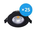 Opakowanie 25x Noxion LED Uchylny Slim Spot Czarny Okrągła 6W 550lm 60D - 927 Bardzo Ciepła Biel | 85mm - IP54 - Ściemnianie - Najlepsze Renderowanie Kolorów