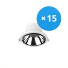 Opakowanie 15x Noxion LED Downlight Apollo 9W 1100lm 60D - 840 Zimna Biel | 145mm - Aukko 120mm - Alu Reflektor - UGR 