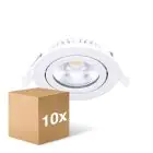 Opakowanie 10x Noxion LED uchylny Slim Spot Valkoinen 6W 550lm - 930 Ciepła Biel | Aukko 75mm - IP54 - Najlepsze renderowanie kolorów 