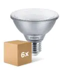 Opakowanie 6x Philips Master Value LED Żarówka Reflektor E27 PAR30S 9.5W 760lm 25D - 930 Ciepła Biel | Najlepsze Renderowanie Kolorów - Ściemnianie - Zamienne 75W
