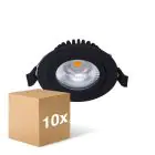 Opakowanie 10x Noxion LED uchylny Slim Spot Czarny 6W 550lm - 930 Ciepła Biel | Aukko 75mm - IP54 - Najlepsze renderowanie kolorów 