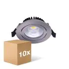 Opakowanie 10x Noxion LED Uchylny Slim Spot Srebro Okrągła 6W 550lm 60D - 927 Bardzo Ciepła Biel | 85mm - IP54 - Ściemnianie - Najlepsze Renderowanie Kolorów