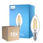 Opakowanie 10x Philips Corepro LED Świeca E14 Włókno Przezroczysty 6.5W 806lm - 840 Zimna Biel | Zamienne 60W