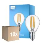 Opakowanie 10x Philips Corepro LED Lustre E14 Piłka Włókno Przezroczysty 6.5W 806lm - 827 Bardzo Ciepła Biel | Zamienne 60W
