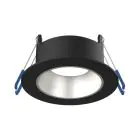 Noxion LED Spot Ares Głęboki ring Czarny - Z Inner Pierścień Srebro | Aukko 68mm - incl. GU10 Fitting