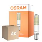 Opakowanie 4x Osram Special T Slim LED B15d Przezroczysty 8W 1055lm - 827 Bardzo Ciepła Biel | Ściemnianie - Zamienne 75W