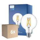 Opakowanie 6x Philips MASTER Value LED Globe E27 93mm Włókno Przezroczysty 5.9W 806lm - 922-927 Bardzo Ciepła Biel | Najlepsze Renderowanie Kolorów - Ściemnianie - Zamienne 60W