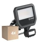 Opakowanie 4x Ledvance LED Iluminacja Aluminium Czarny 17W 2200lm 100D - 830 Ciepła Biel | IP65 - Czujnik Ruchu I Światła - Symetryczny