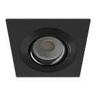 Noxion Wpuszczany Spot Boxi MR16 Uchylny Tekstura & Błyszczący Czarny |Aukko 80mm - IP20 - W Tym GU10 Trzonek