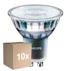 Opakowanie 10x Philips MASTER LED Spot ExpertColor GU10 PAR16 5.5W 400lm 25D - 940 Zimna Biel | Najlepsze renderowanie kolorów - Ściemnianie - Zamienne 50W