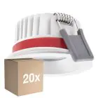 Opakowanie 20x Ledvance LED Spot Fire Rated Aluminium Valkoinen 8W 640lm 36D - 927 Bardzo Ciepła Biel | Aukko 68mm - IP65 - Najlepsze renderowanie kolorów - Ściemnianie