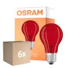 Opakowanie 6x Osram LED Star Classic Decor E27 Gruszka Włókno Matowy 2.5W 45lm - Czerwony | Zamienne 7W