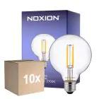 Opakowanie 10x Noxion Lucent Włókno LED E27 Globe Przezroczysty 7W 806lm - 827 Bardzo Ciepła Biel | Ściemnianie - Zamienne 60W