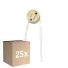 Opakowanie 25x Uniwersalny GU10 Trzonek - Universele GU10 Fitting - Valkoinen 0.1m - 2 pole 0.5mm2 (Dla Noxion)