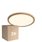 Opakowanie 3x Nordlux LED Lampa sufitowa Oja 29 Drewno 18W 1600lm - 827 Bardzo Ciepła Biel | 3-Stopniowy Ściemnianie 