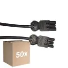 Opakowanie 50x Noxion GST - Kompatybilny Przewód przedłużający Czarny - Męski + Płeć Żeńska - 1m - 3 pole 1,5mm2