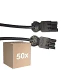 Opakowanie 50x Noxion GST - Kompatybilny Przewód przedłużający Czarny - Męski + Płeć Żeńska - 1,5m - 3 pole 1,5mm2