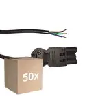 Opakowanie 50x Noxion GST - Kompatybilny Kabel zasilający Czarny - Męski + Końcówki otwarte - 3m - 3 pole 0,75mm2