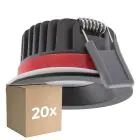 Opakowanie 20x Ledvance LED Spot Fire Rated Aluminium Czarny 8W 680lm 36D - 930 Ciepła Biel | Aukko 68mm - IP65 - Najlepsze renderowanie kolorów - Ściemnianie
