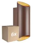 Opakowanie 6x Nordlux Nico Światło Ścienne Aluminium Zardzewiały Up & Down | IP54 - Nadaje Się Do 2x GU10