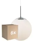 Opakowanie 6x Nordlux Lampa wisząca Cafe 30 E27 srebro - Szkło | Max. 25W