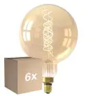 Opakowanie 6x Calex XXL Mega Złoty Globe LED E27 G200 Włókno 3W 250lm- 822 Bardzo Ciepła Biel | Ściemnianie