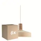 Opakowanie 6x Nordlux Elvas Marble Lampa Wisząca Metal Beige | Nadaje Się Do 1x E27