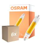 Opakowanie 6x Osram LED Slim Line R7S LED R7S 78mm Przezroczysty 4.5W 470lm - 840 Zimna Biel | Zamienne 40W