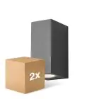 Opakowanie 2x D'Lite Światło Ścienne Vrebos Czarny Up & Down | IP54 - Nadaje Się Do 2x GU10