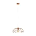Eglo Lampa Wisząca Carlton 2 Stal Miedź | IP20 - Nadaje Się Do 1x E27 