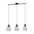 Eglo Lampa Wisząca Tarbes Stal Czarny | IP20 - Nadaje Się Do 3x E27 