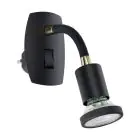 Eglo Światło Ścienne Parrini Lamp Z Wtyczka Czarny 4.5W 345lm - 830 Ciepła Biel | IP20 - W Tym 1x GU10